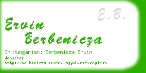 ervin berbenicza business card